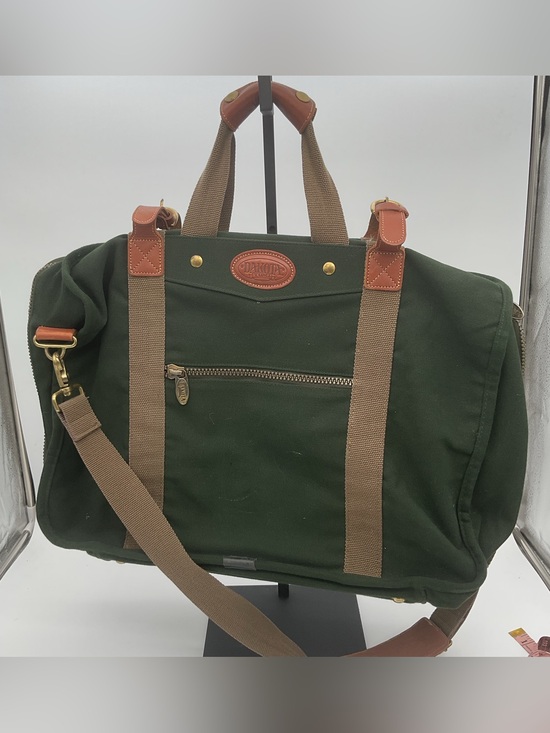 Tumi Other - Tumi Dakota Green Canvas Duffel Suitcase with Brown Leather Trim